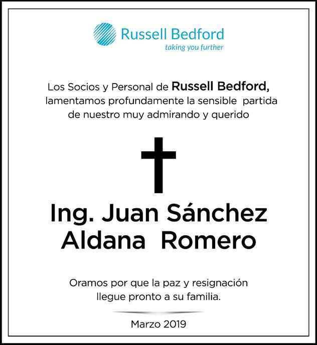 Juan Sánchez Aldana Romero Obituario Esquela