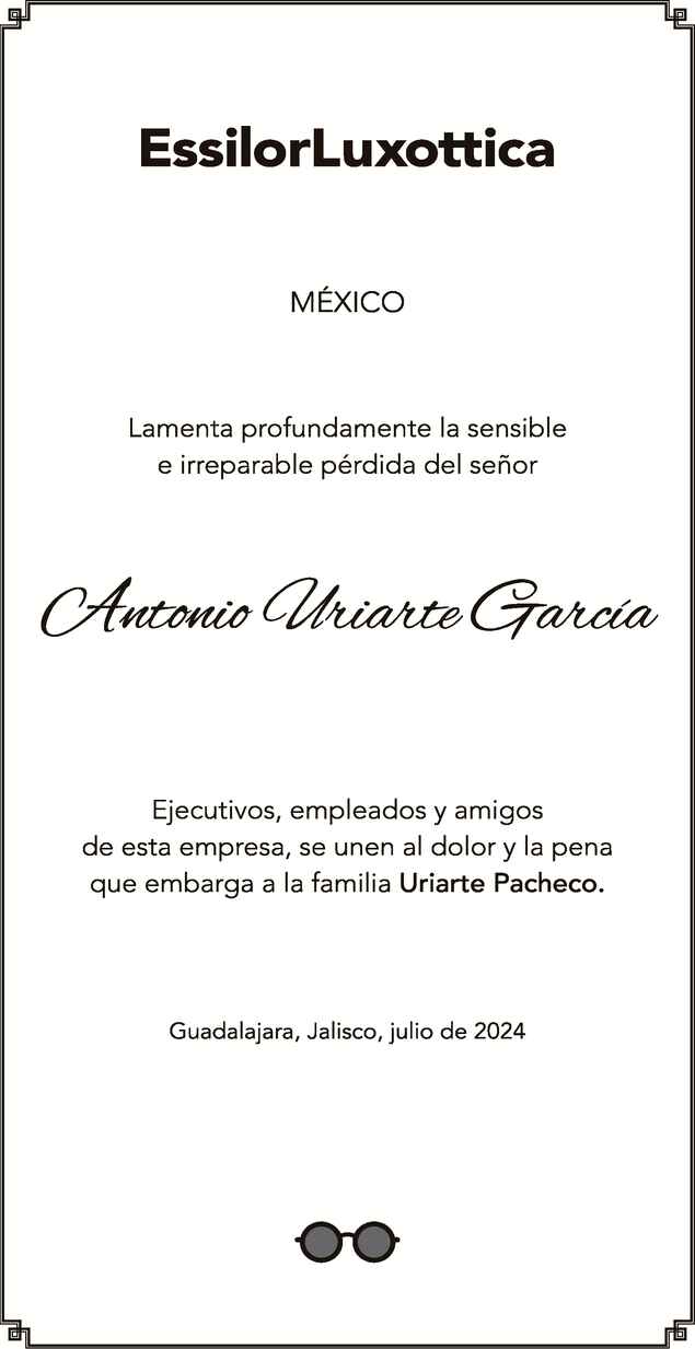 Antonio Uriarte García Obituario Esquela